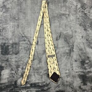 David Taylor Tie Brown Yellow Geometric Diamond Polyester